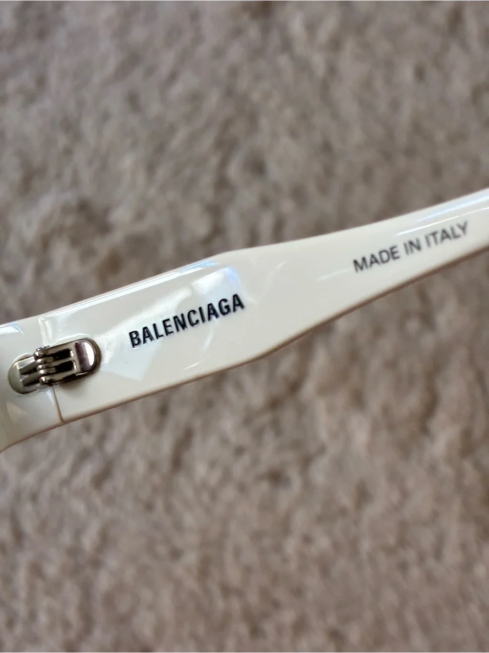 Balenciaga BB0176S white acetate cat eye sunglasses